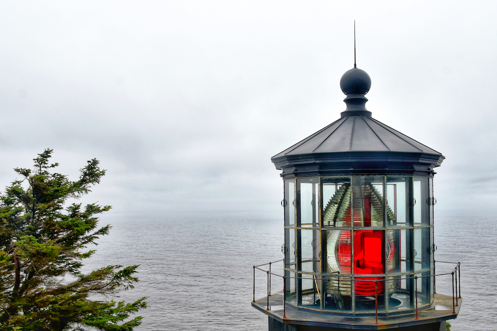The Cape Meares Lighthouse, just south of the Tillamook Bay.